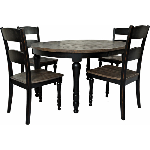 Madison County 5 Piece Oval Dining Set in Reclaimed Pine & Vintage Black